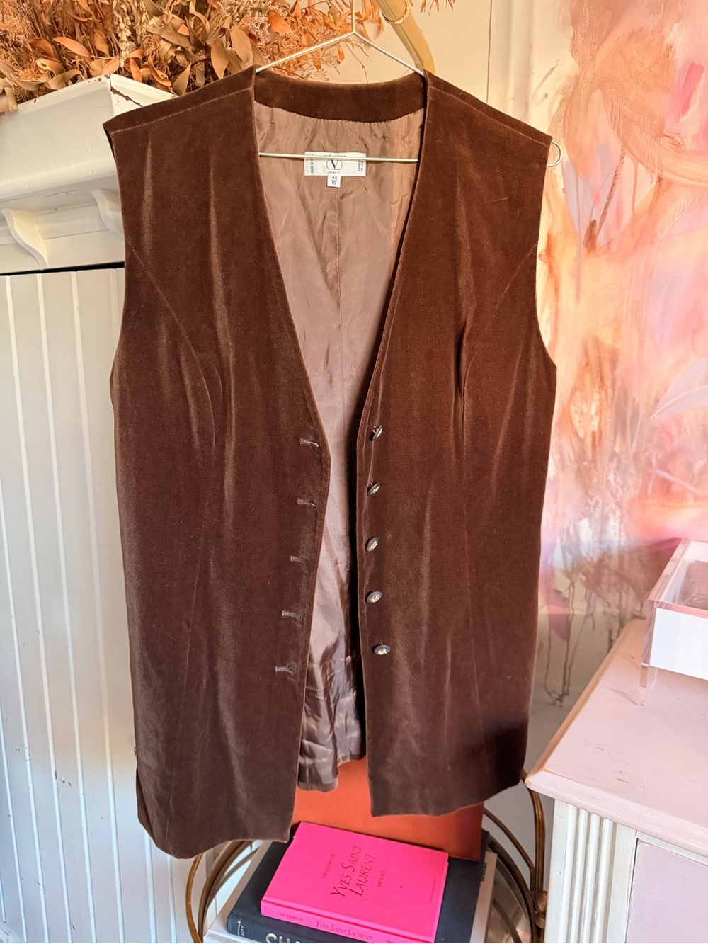 Valentino Vintage Velvet Long Vest Jacket - Sleeveless